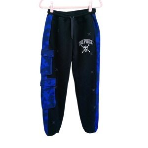 Atsuko One‎ Piece Anime Sweatpants Black Blue Joggers Cargo Style Size S